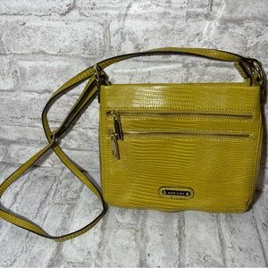 Anne Klein Yellow/Green Leather Shoulder Bag